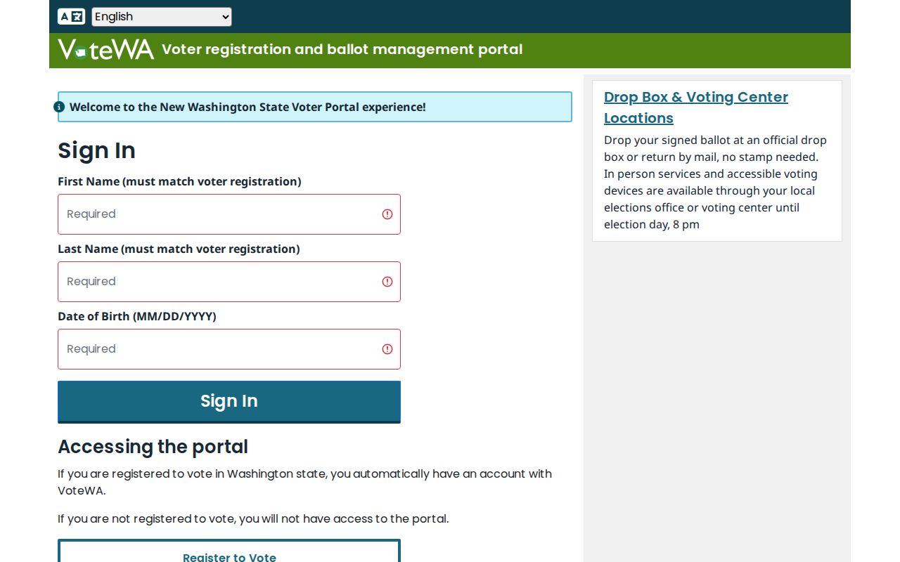 Walla Walla people search VoteWA voter self-service form