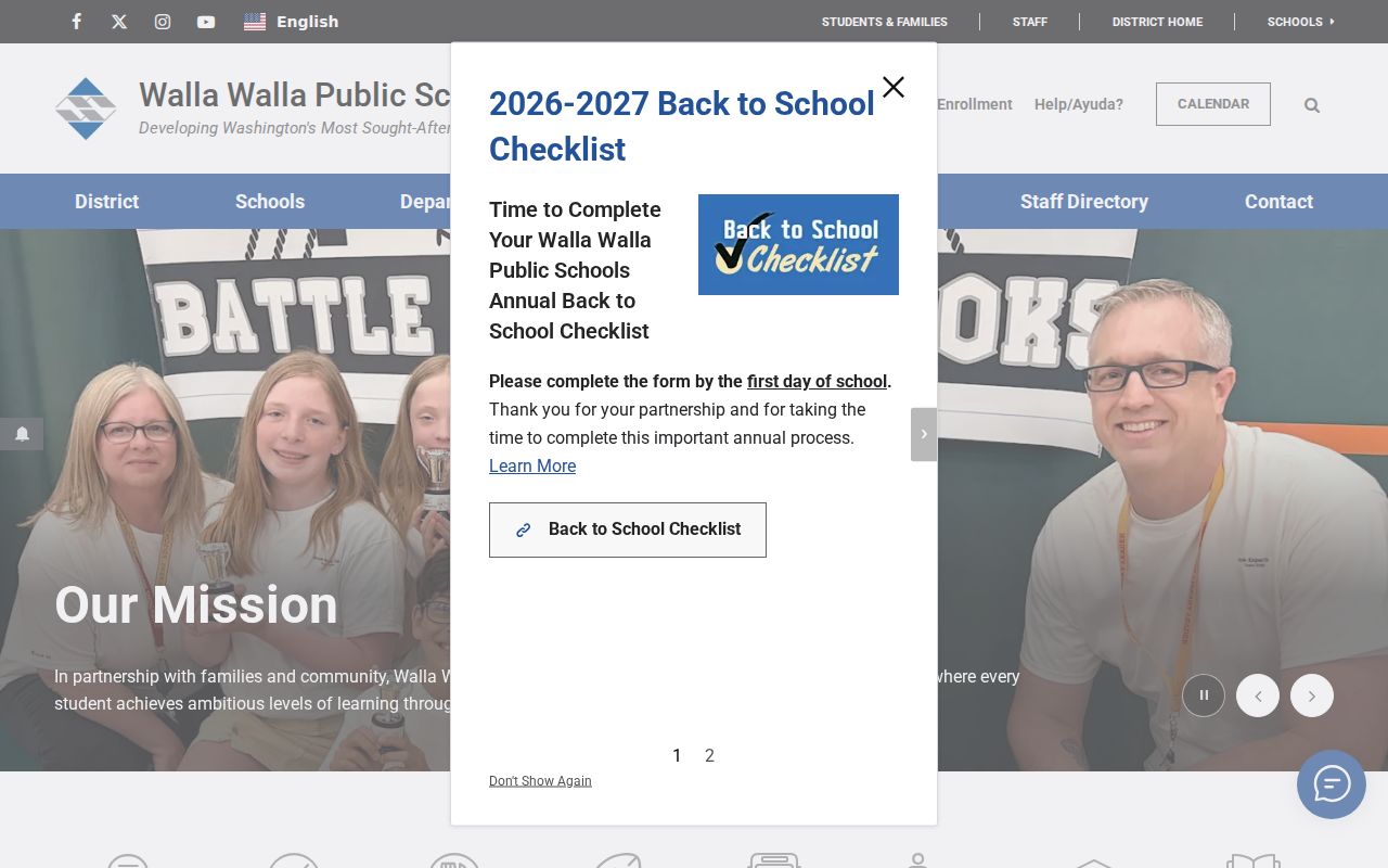 Walla Walla people directories route for public schools